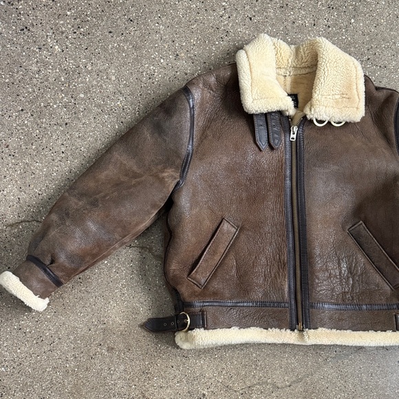 Vintage B-3 classic WWII sheepskin leather Bomber jacket - Picture 2 of 12